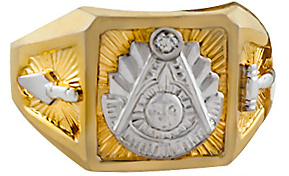 Masonic Past Master Rings, 10KT or 14KT GOLD, Solid Back  #1008